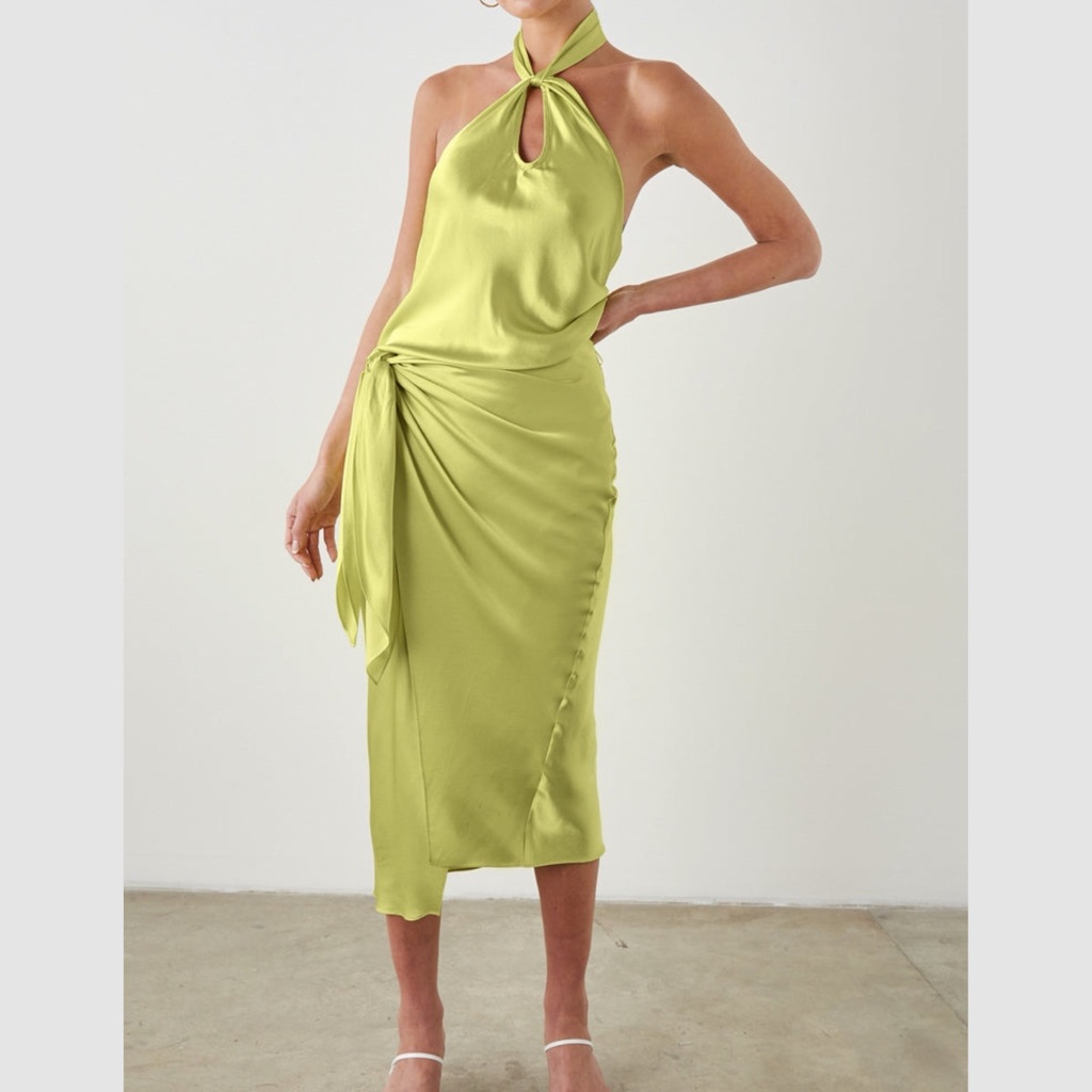 Rails Kimia Halter Top In Chartreuse M